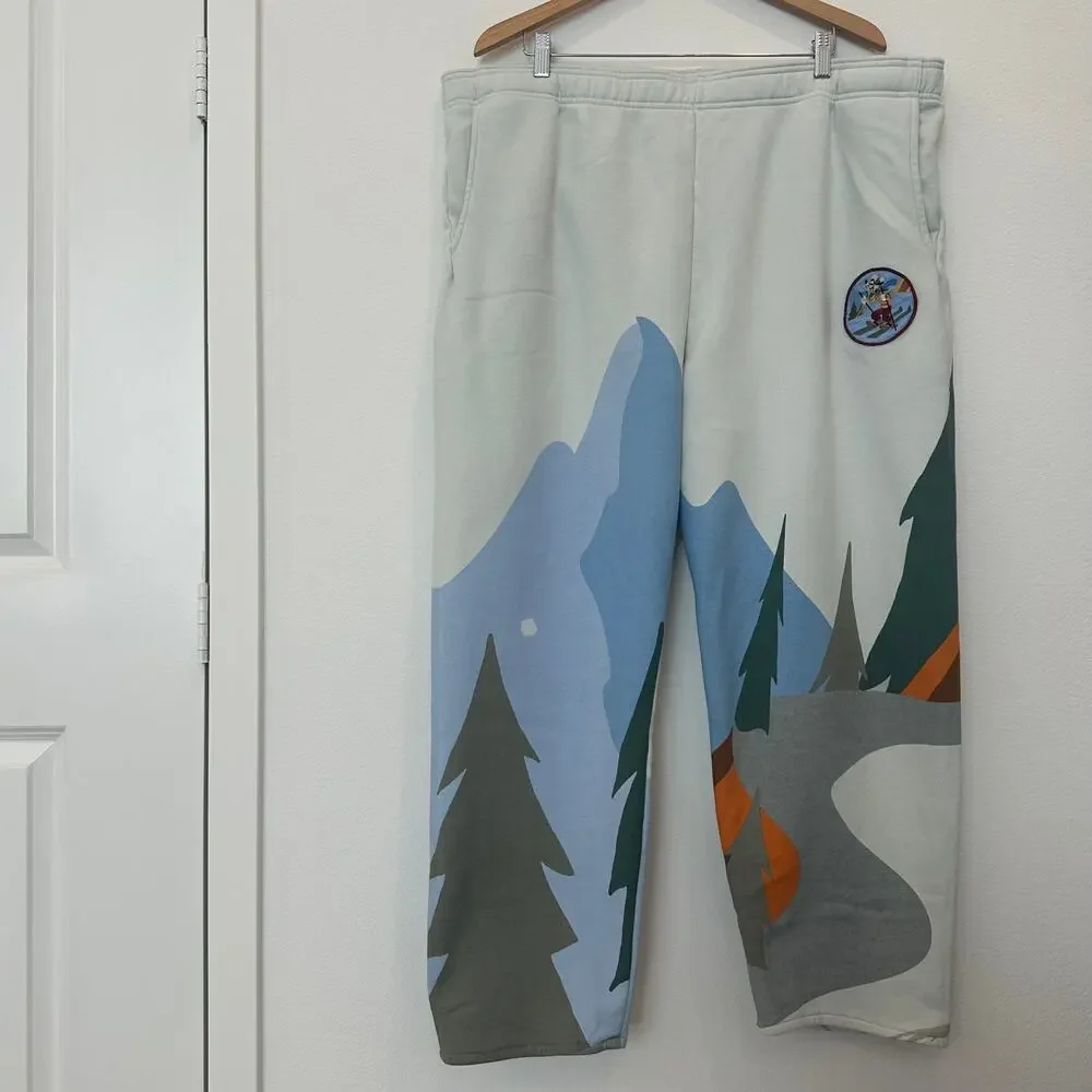 Disney Parks Holiday Homestead Goofy Skiing winter snow sweatpants joggers pants